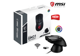 MSI Clutch GM31 Lightweight Wireless Ergonomic Gaming Mouse & Charging Dock, 12K DPI Optical Sensor, 60M Omron Switches, Fast-Charging 110Hr Battery, RGB Mystic Light, 5 Programmable Buttons